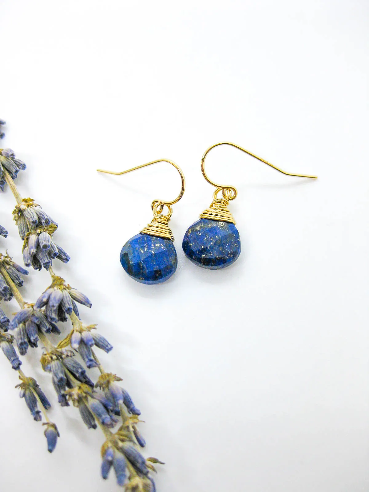 Chamomile: Lapis Earrings - e705