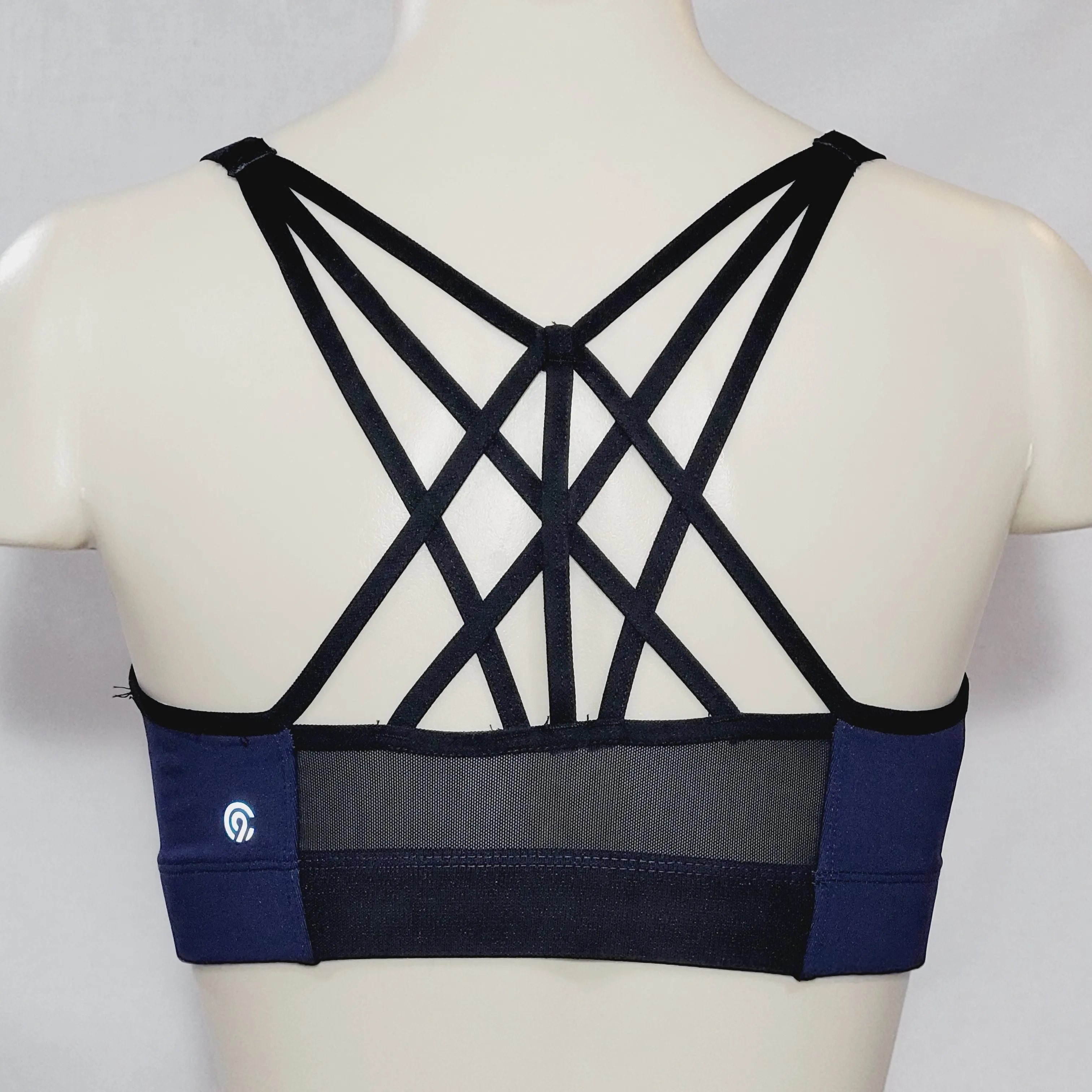 Champion N9688 Strappy Cami Wire Free Sports Bra MEDIUM Indigo Navy Blue