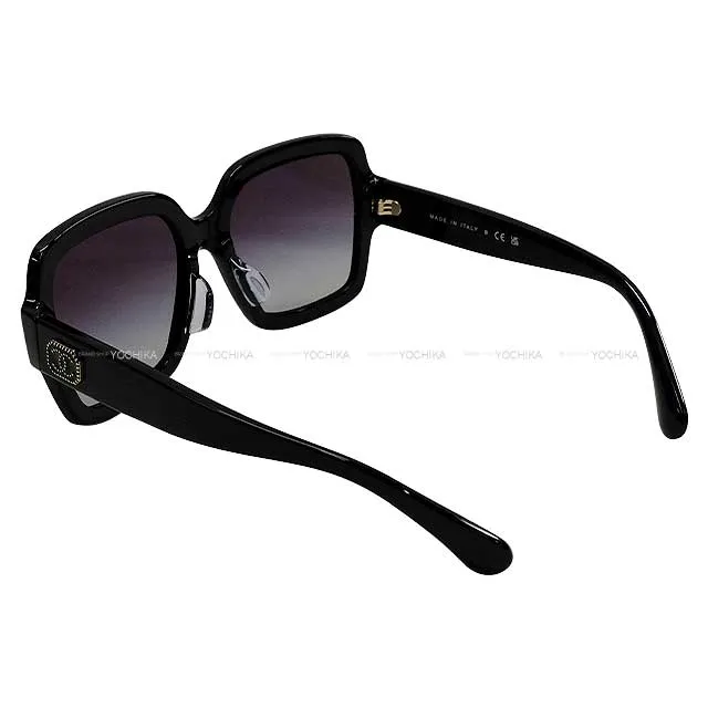 CHANEL sunglass Pearl Coco mark Octagon Noir (Black)[EXCELLENT][Authentic]