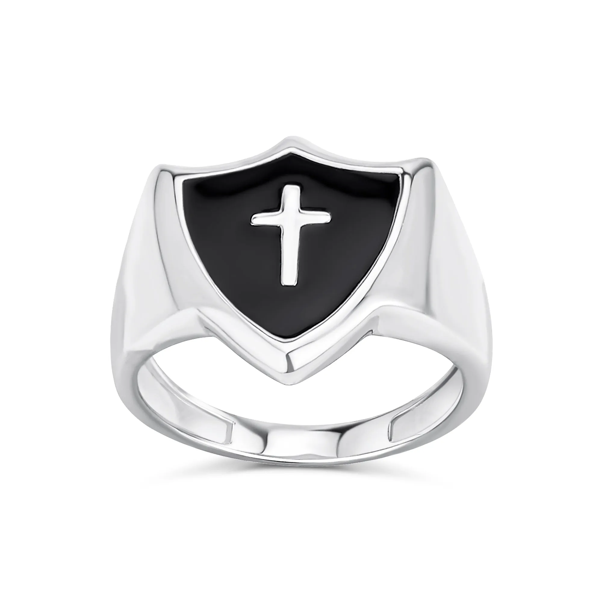 Christian Religious Fleur De Lis Cross Ring Oxidized Sterling Silver