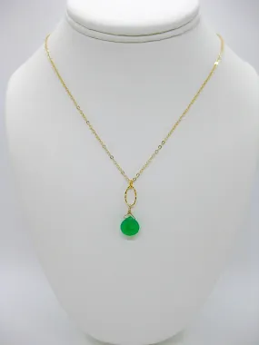 Chrysanthe: Chrysoprase Necklace - n580