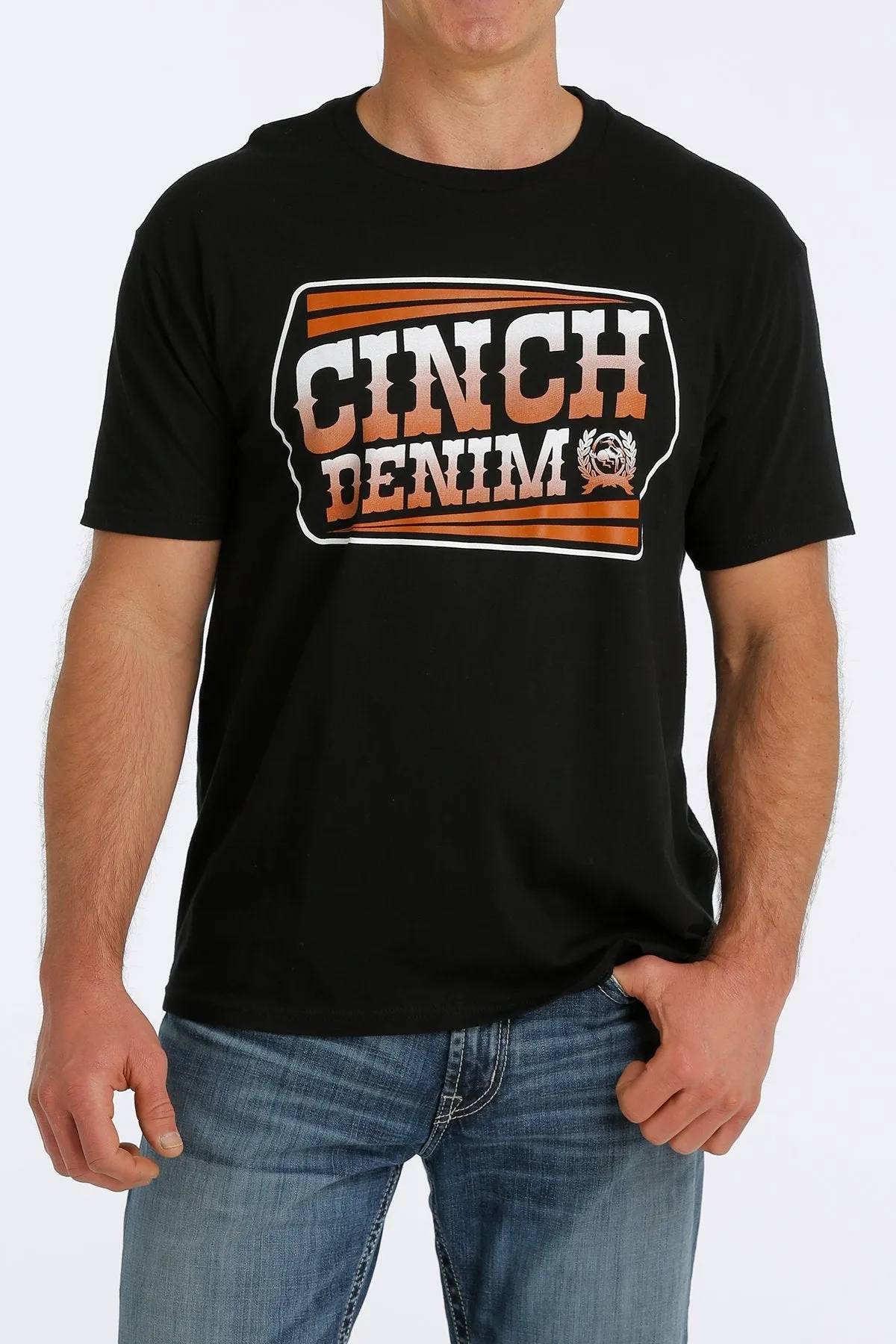 CINCH MEN'S CINCH DENIM TEE - BLACK STYLE MTT1690494