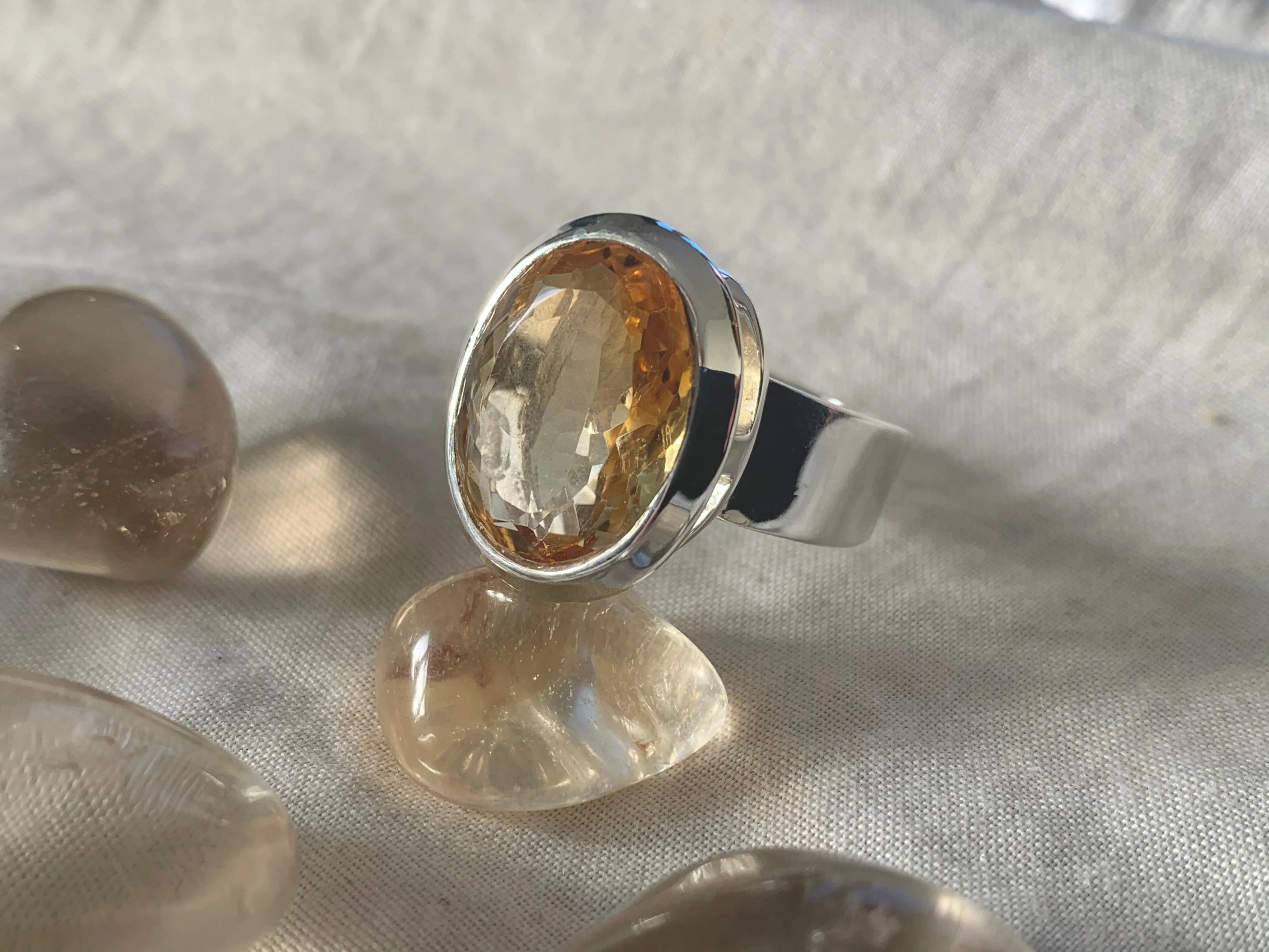 Citrine Bethan Ring - Reg. Oval (US 8.5)