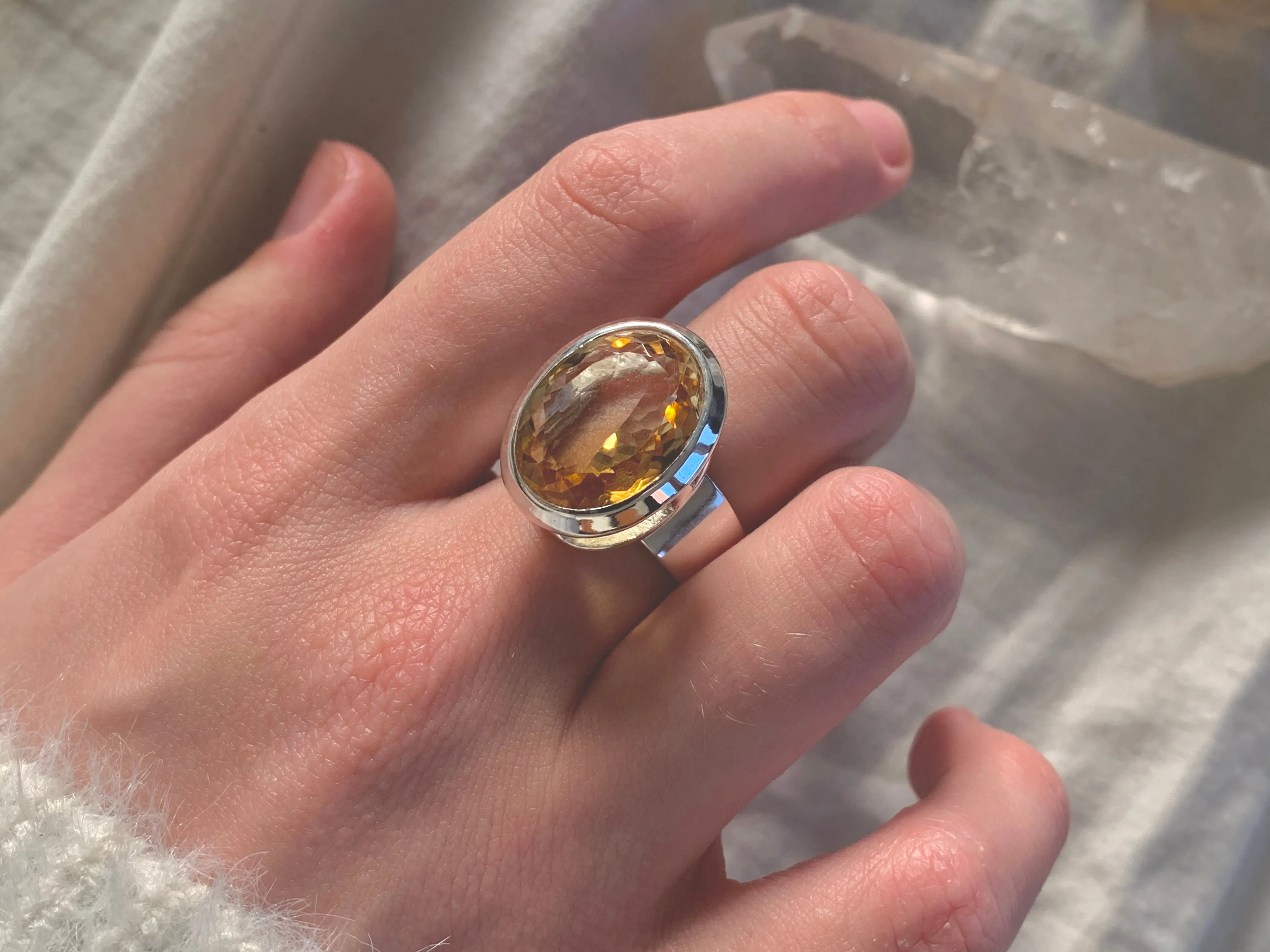 Citrine Bethan Ring - Reg. Oval (US 8.5)