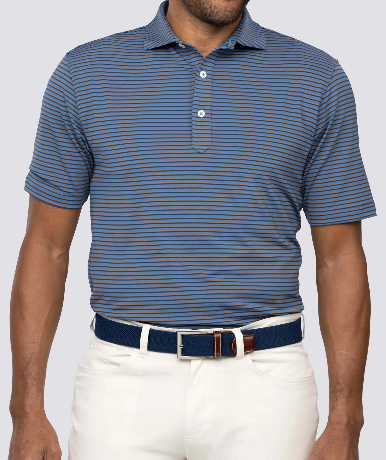 Clark Stripe Performance Polo - Closeout