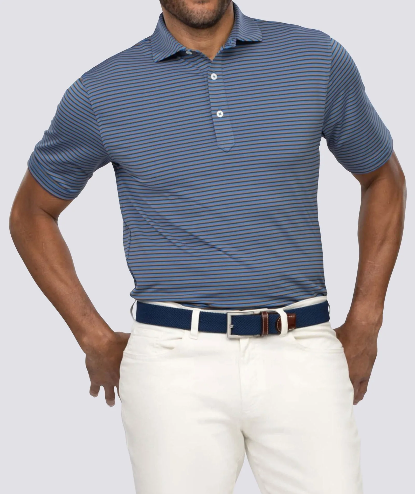 Clark Stripe Performance Polo - Closeout