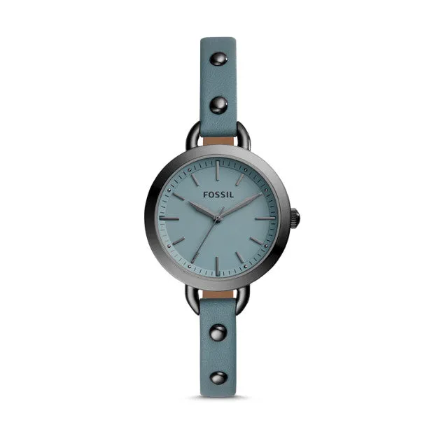 Classic Gunmetal Leather Watch