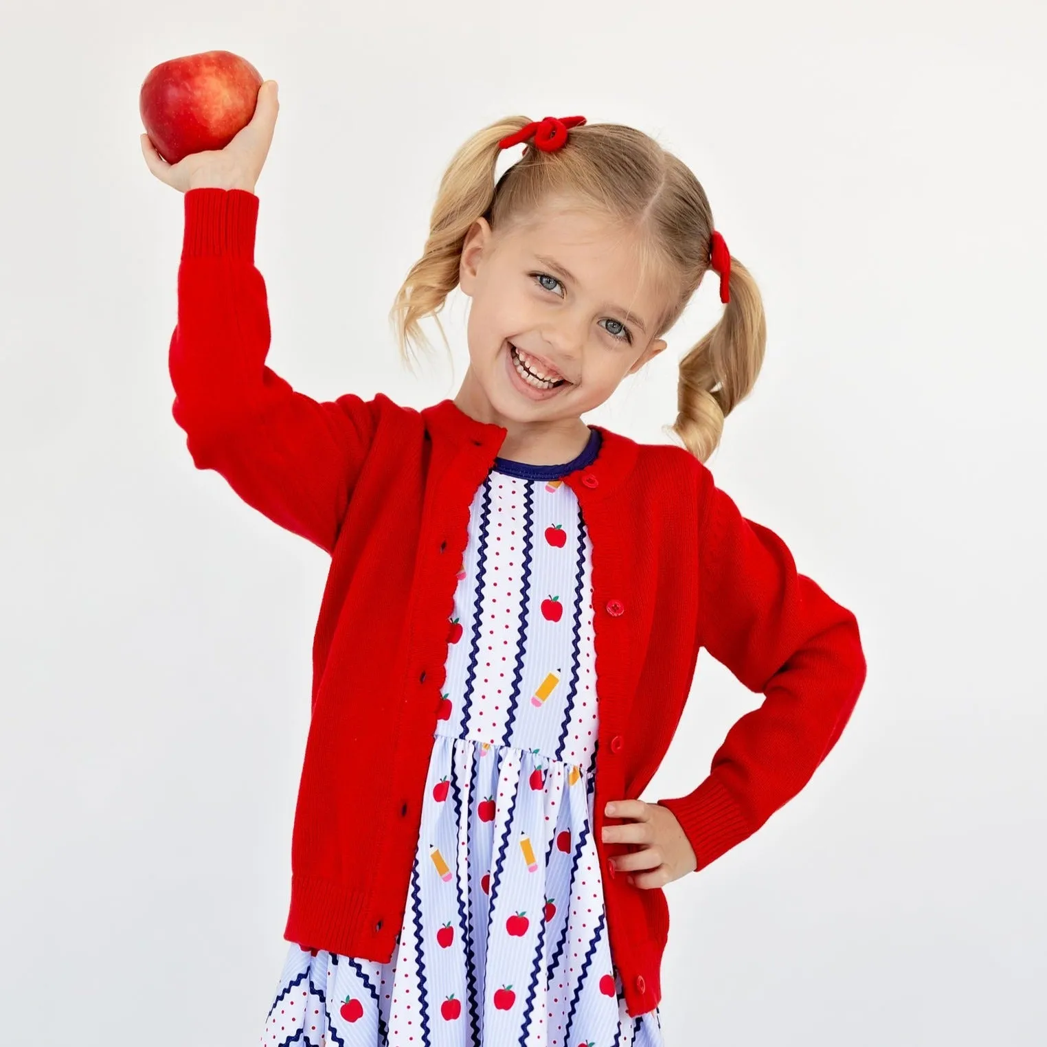 Classic Knit Cardigan - Apple Red