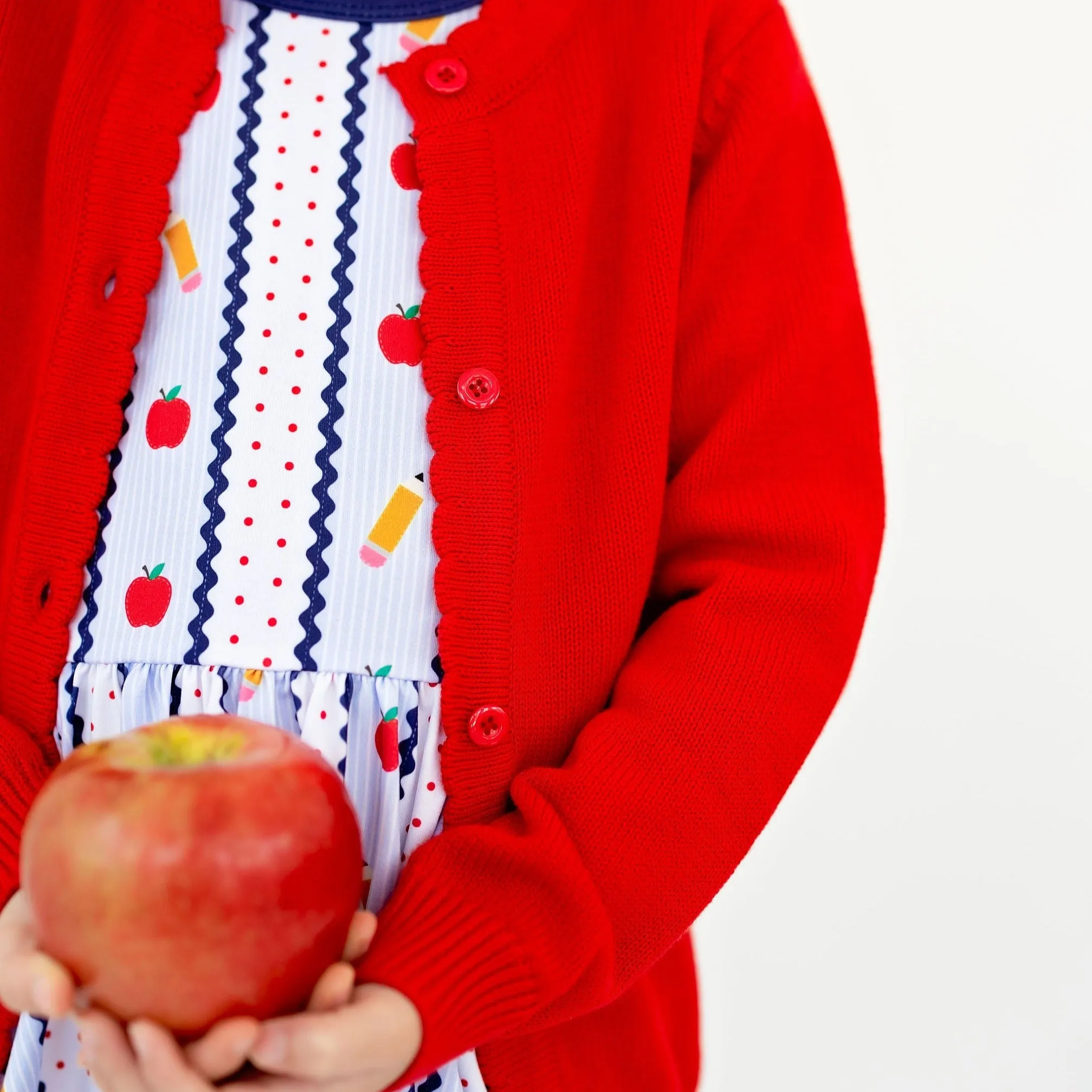 Classic Knit Cardigan - Apple Red