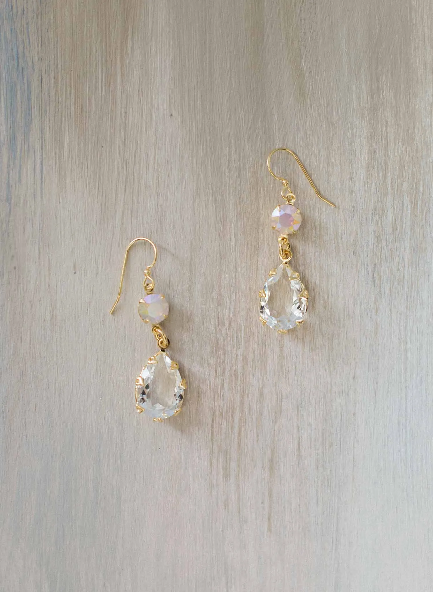 Classic pear crystal drop earrings - Style #9030