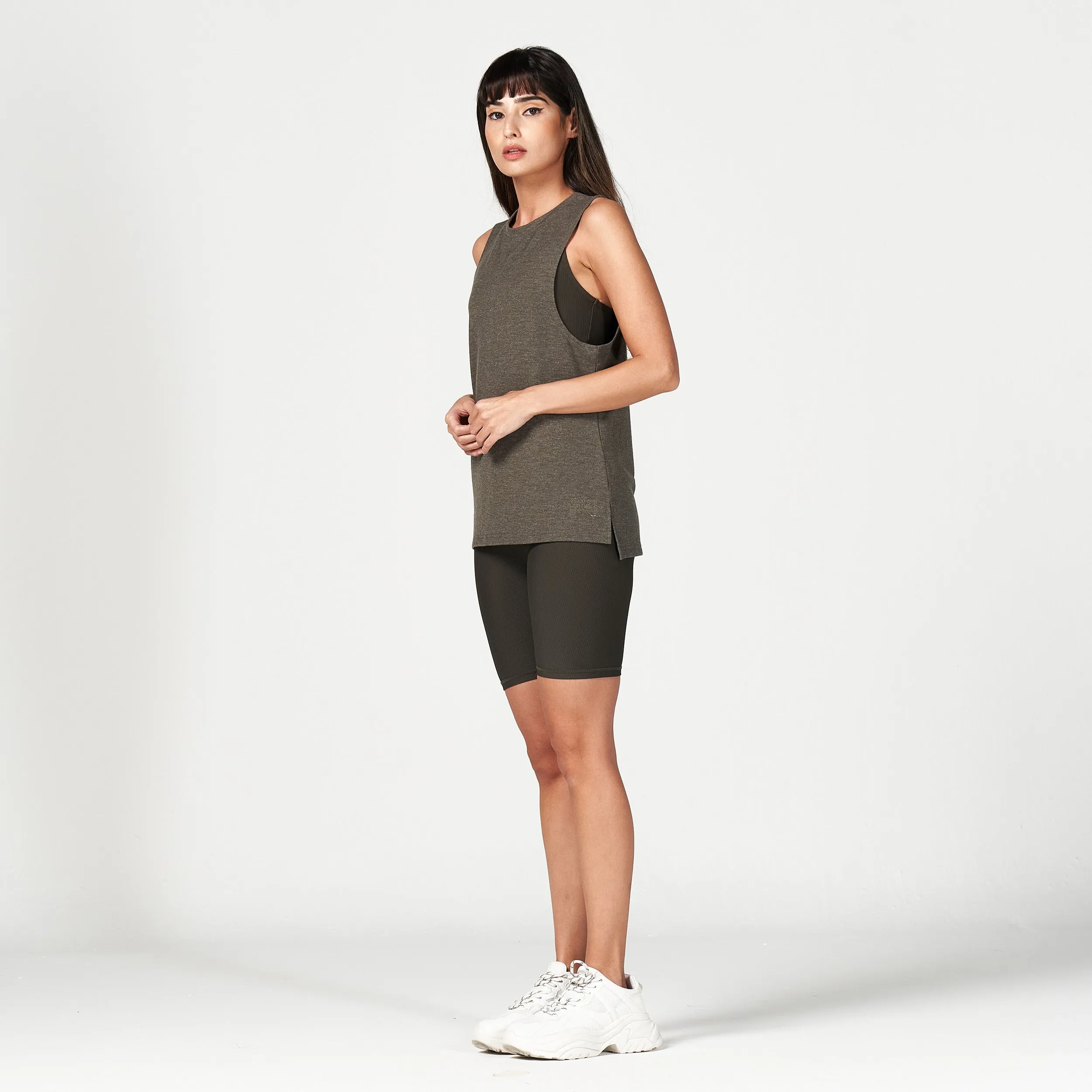 Code Marl Tank - Khaki Marl