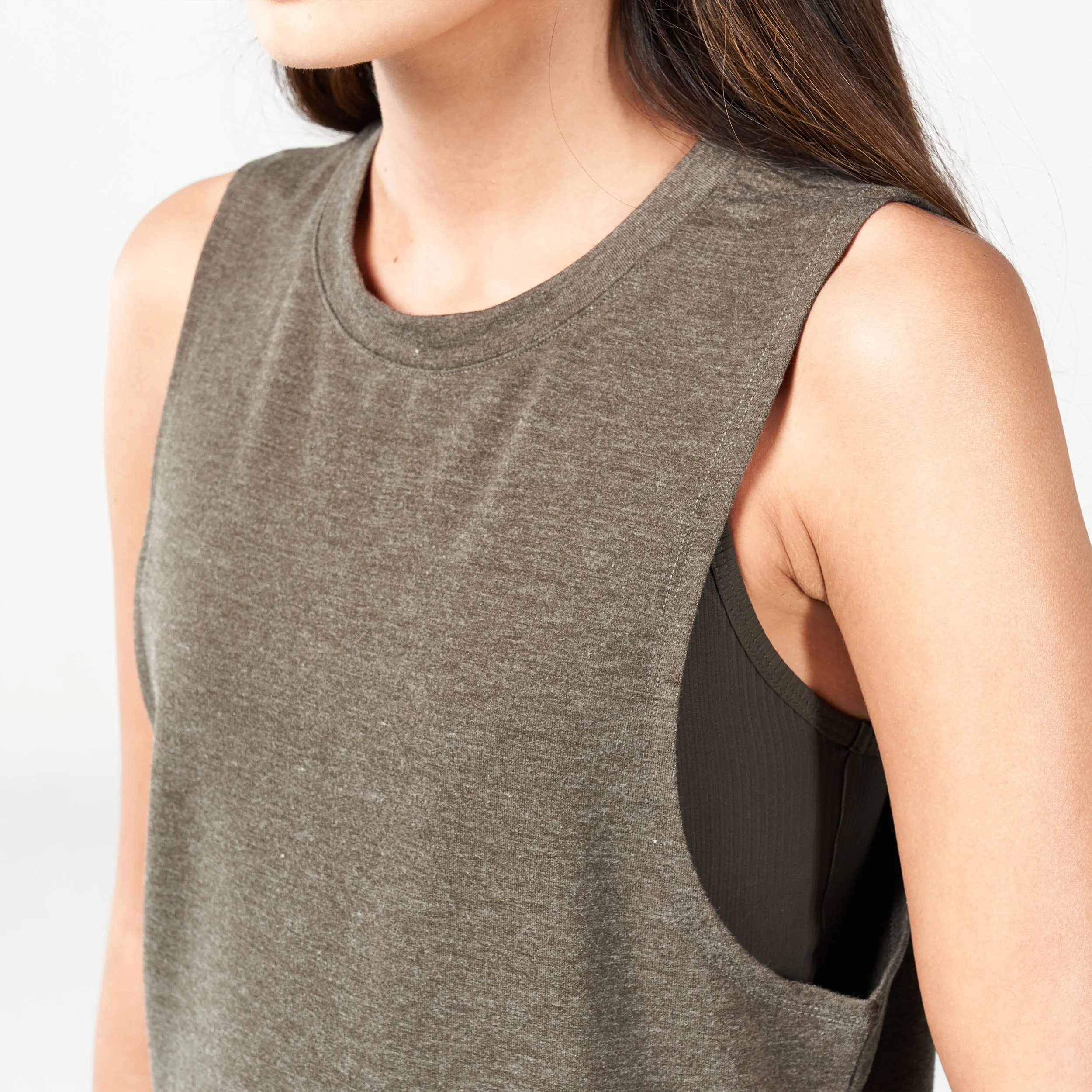 Code Marl Tank - Khaki Marl