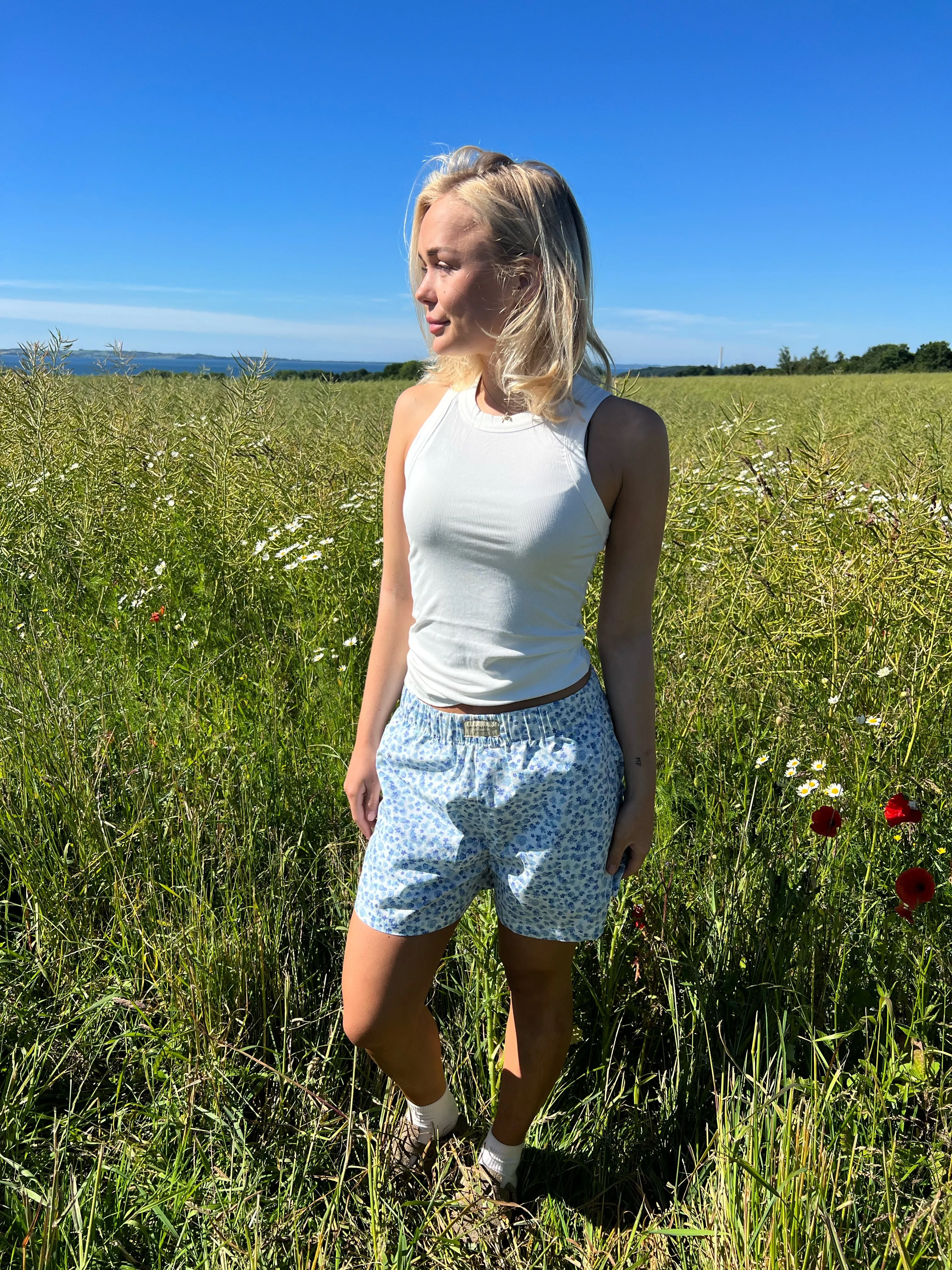 COPENHAGEN SHORTS - BLUE WILDFLOWER