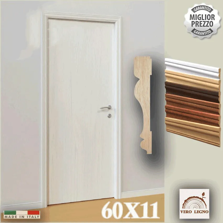 Coprifilo Mostrina lista telaio porte e in Legno massello DUCALE 60x11