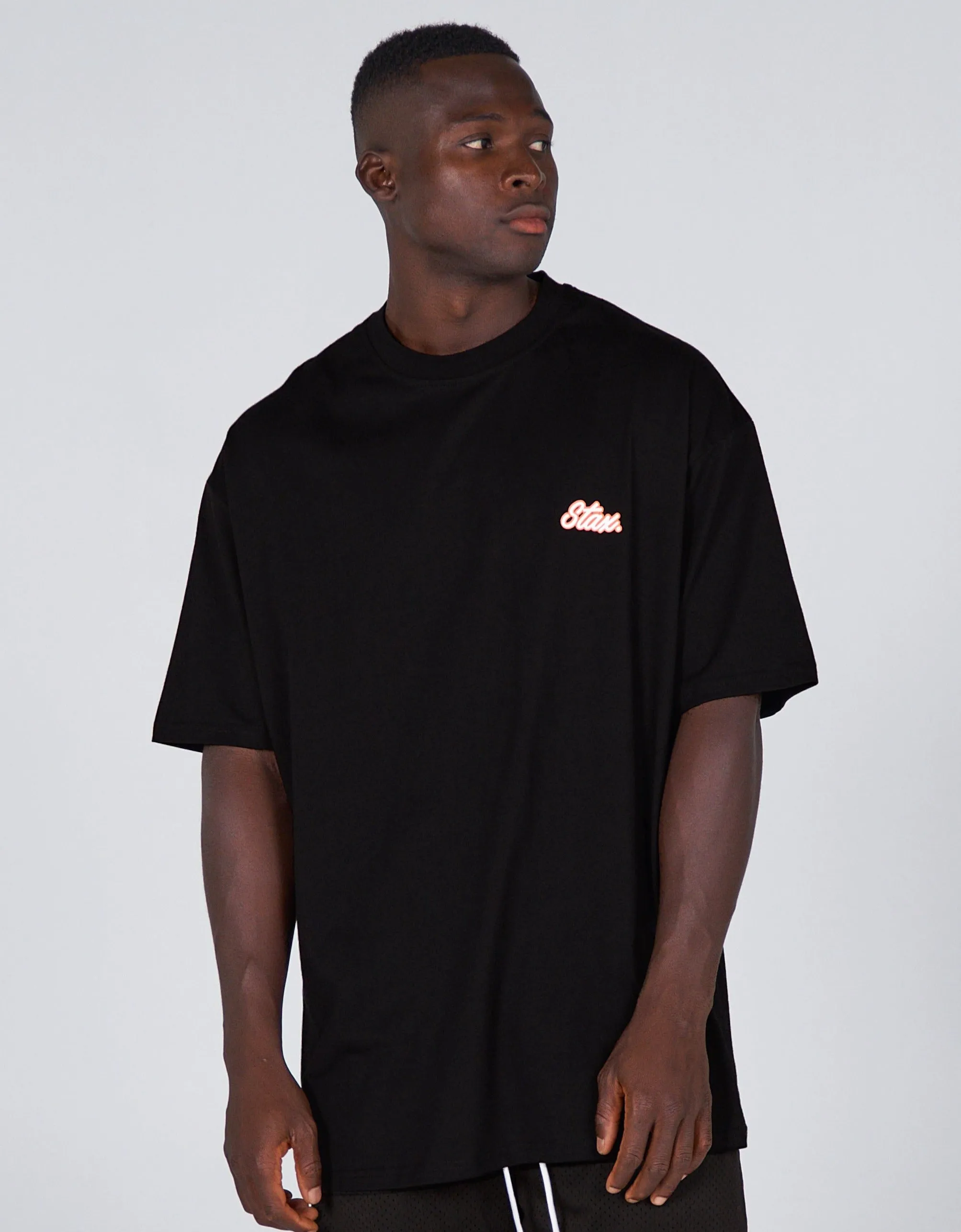 Court Drip Basketball Tee - Black & Orange