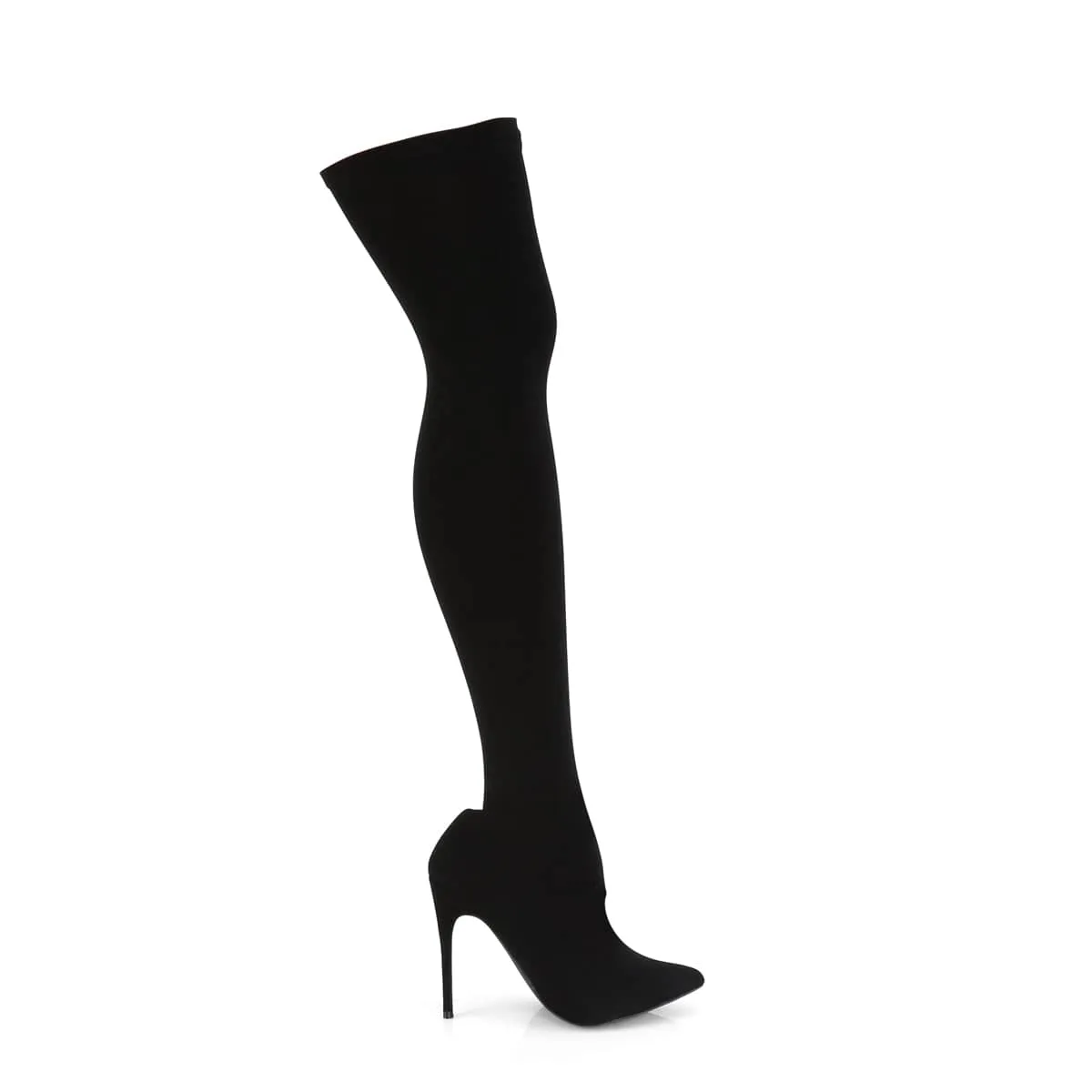 COURTLY-3005 Nylon Thigh High Boots