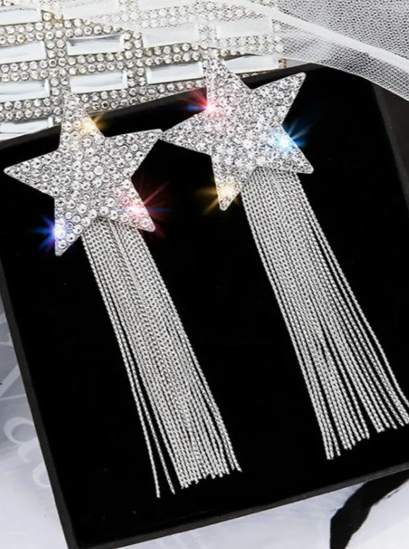 Cowgirl Doll Rhinestone Star Earrings