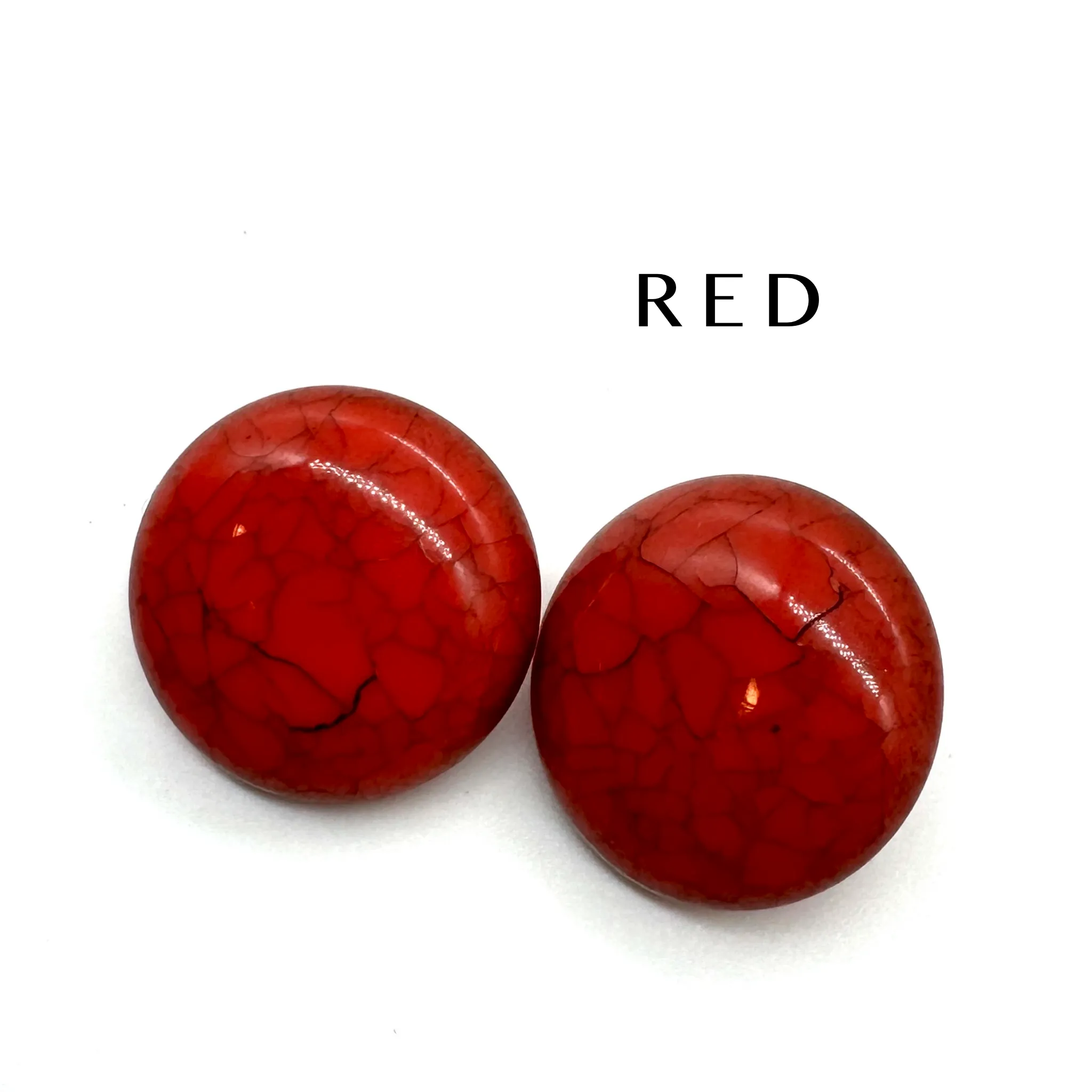 Crackle Retro Button Stud Earrings