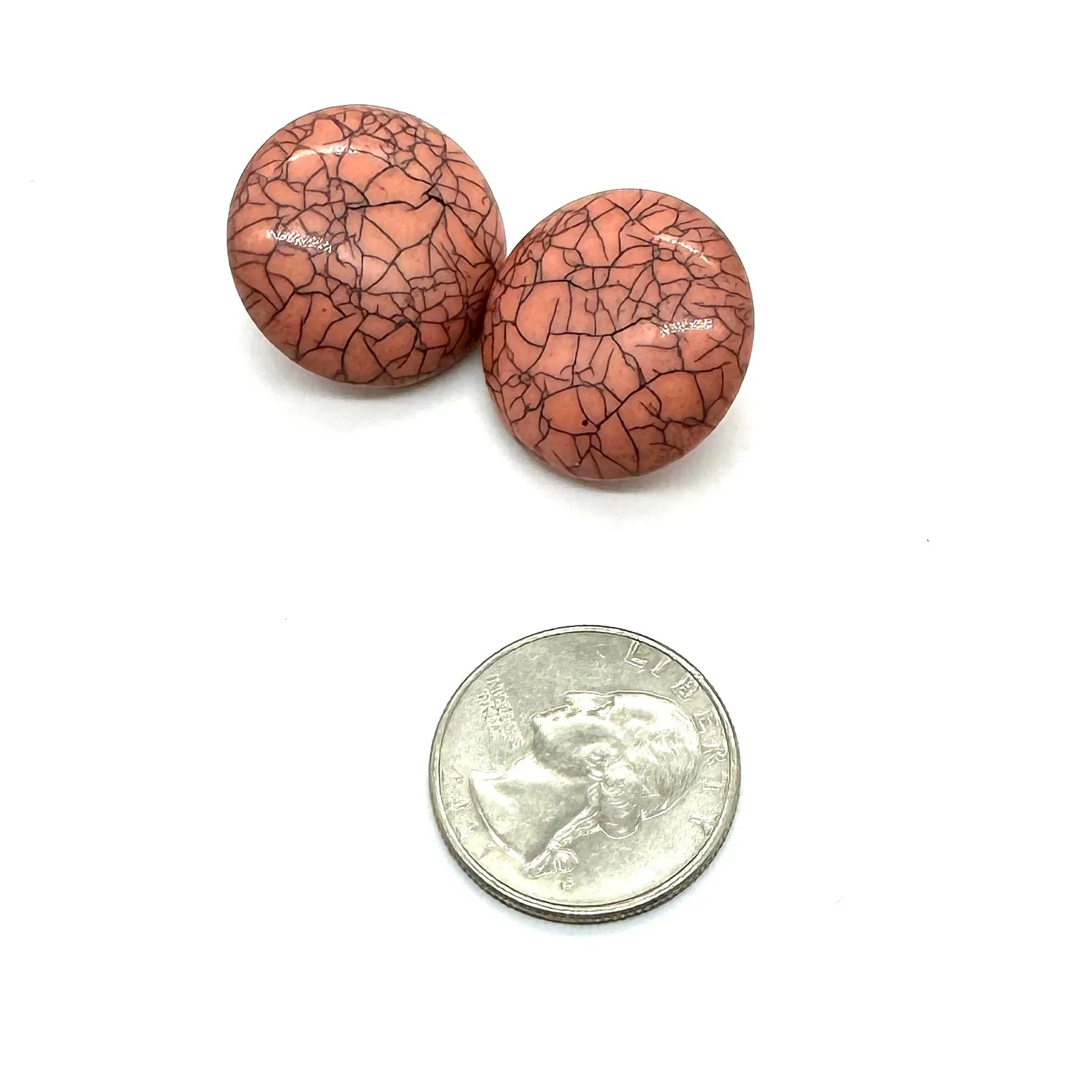 Crackle Retro Button Stud Earrings