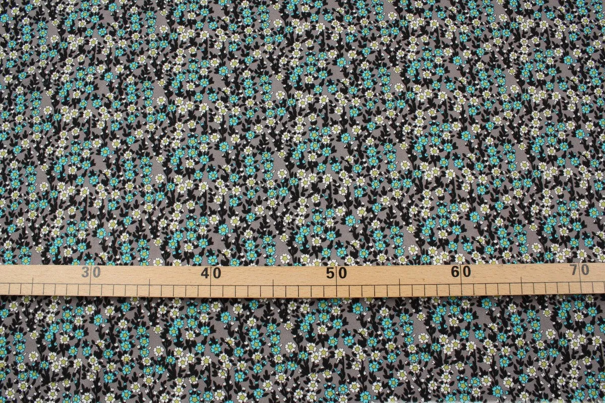 Crepe de Chine - Viscose Wool Blend - Ditsy Floral Print