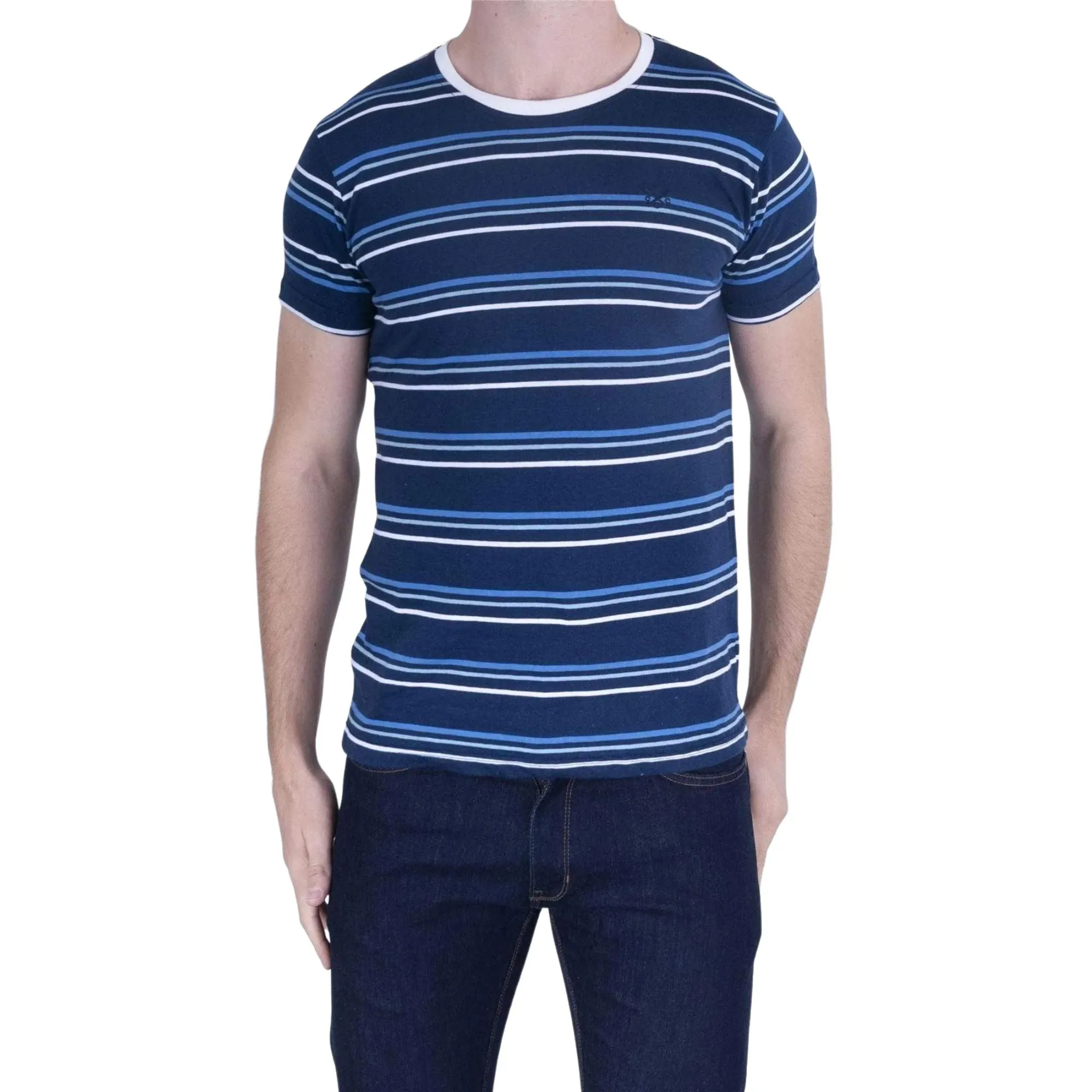 Crew Clothing Men Stripes Short Sleeve Cotton Top