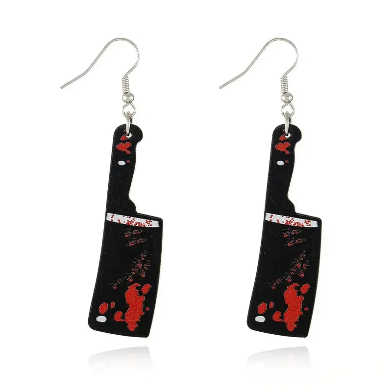 Crimson Slash Earrings