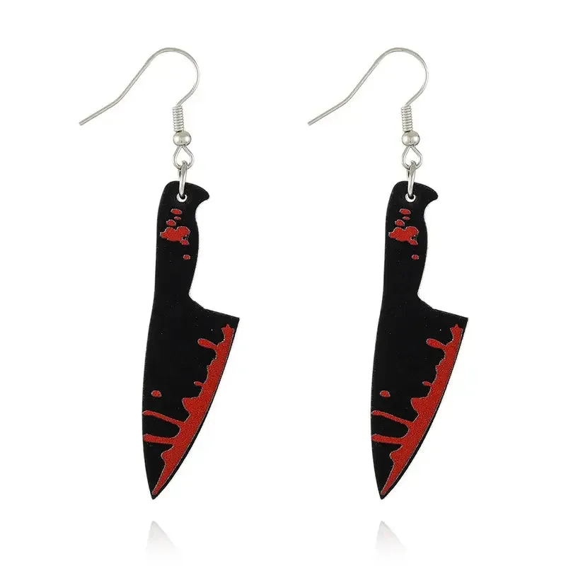 Crimson Slash Earrings