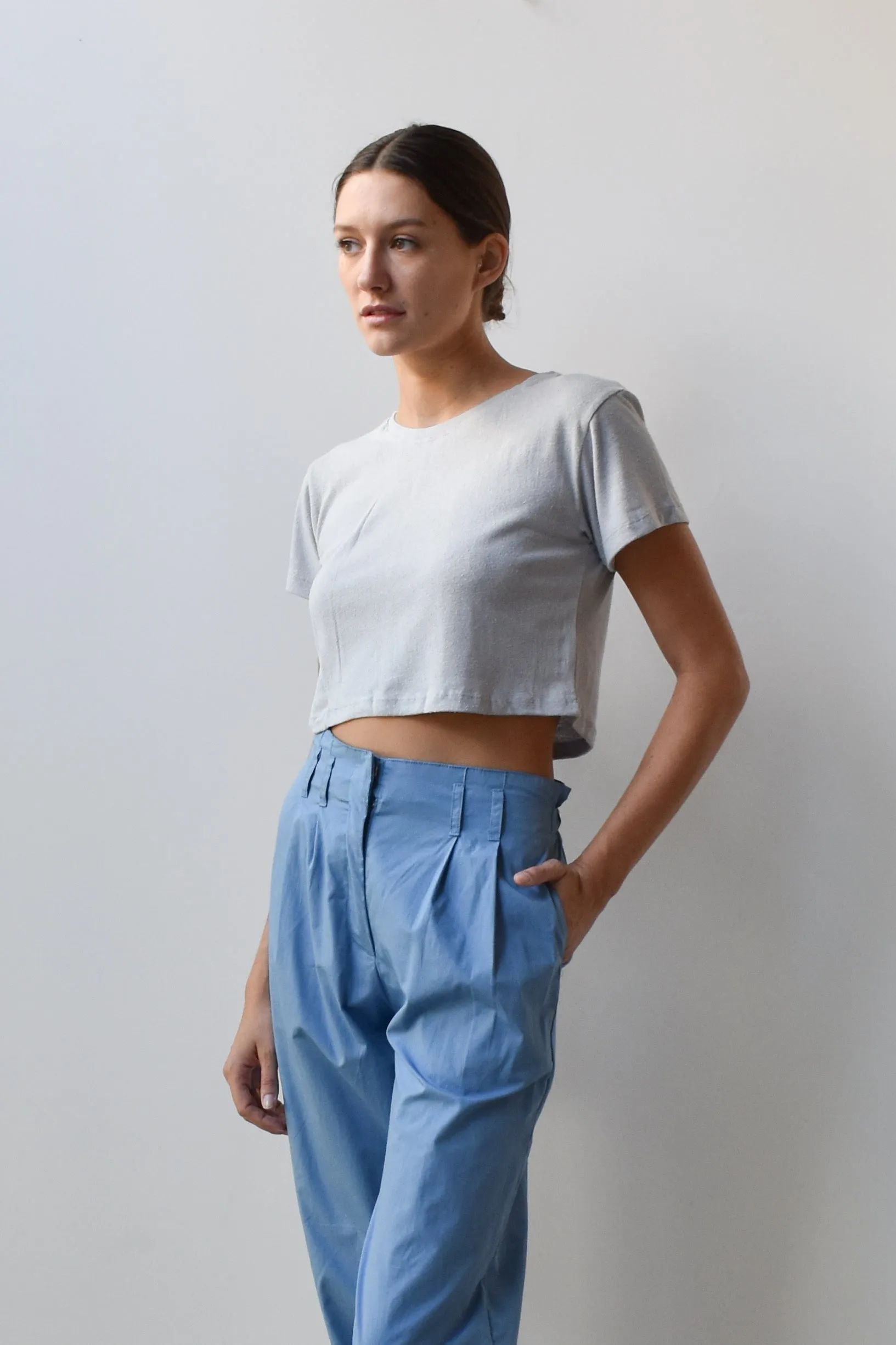 Crop Silk Tee