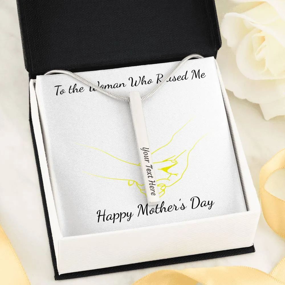 Custom Vertical Bar Necklace Gifts For Mom With Mother's Day Gifts Message Card