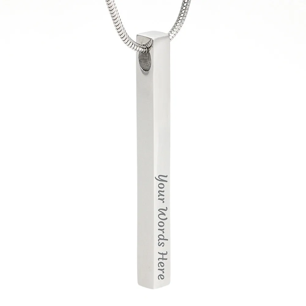 Custom Vertical Bar Necklace Gifts For Mom With Mother's Day Gifts Message Card