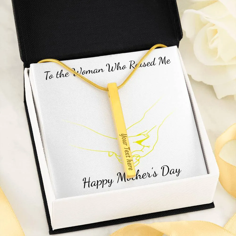 Custom Vertical Bar Necklace Gifts For Mom With Mother's Day Gifts Message Card