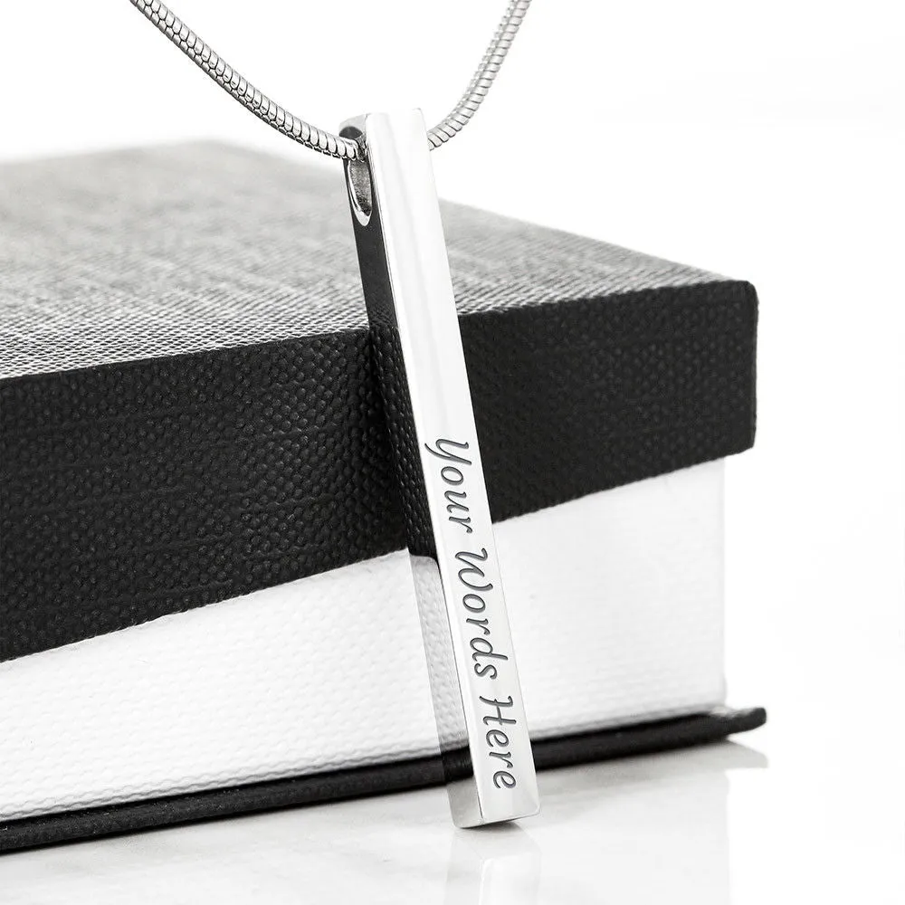 Custom Vertical Bar Necklace Gifts For Mom With Mother's Day Gifts Message Card