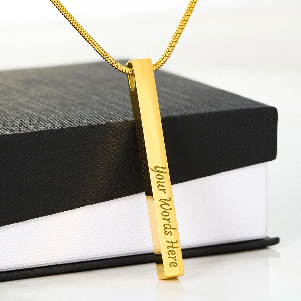 Custom Vertical Bar Necklace Gifts For Mom With Mother's Day Gifts Message Card