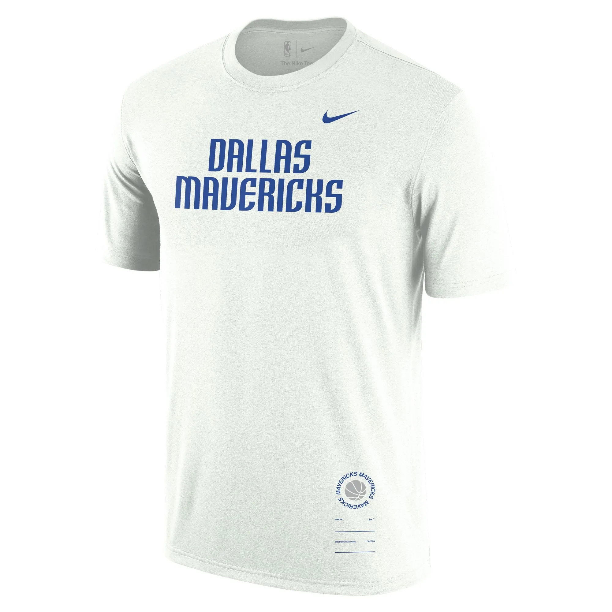 DALLAS MAVERICKS NIKE ESSENTIAL WHITE SHEILD SHORT SLEEVE TEE