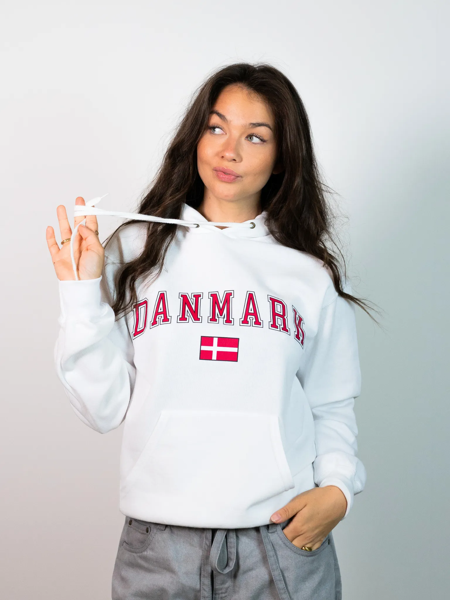 DANMARK HOODIE - HVID