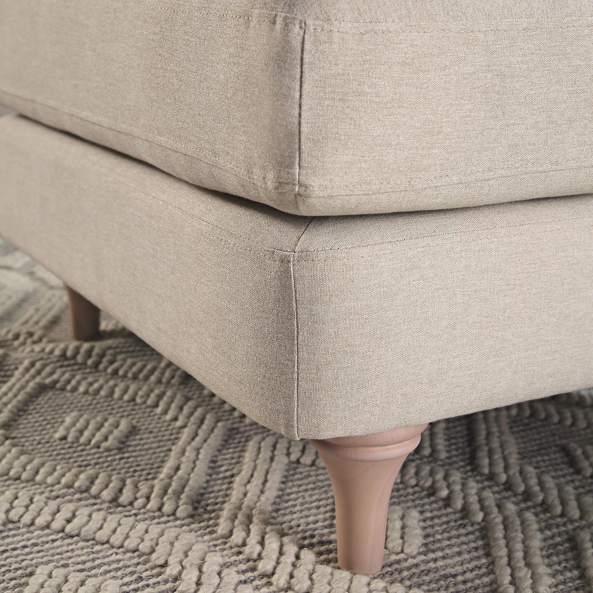 Daphnis Oatmeal Fabric Sofa, Footstool