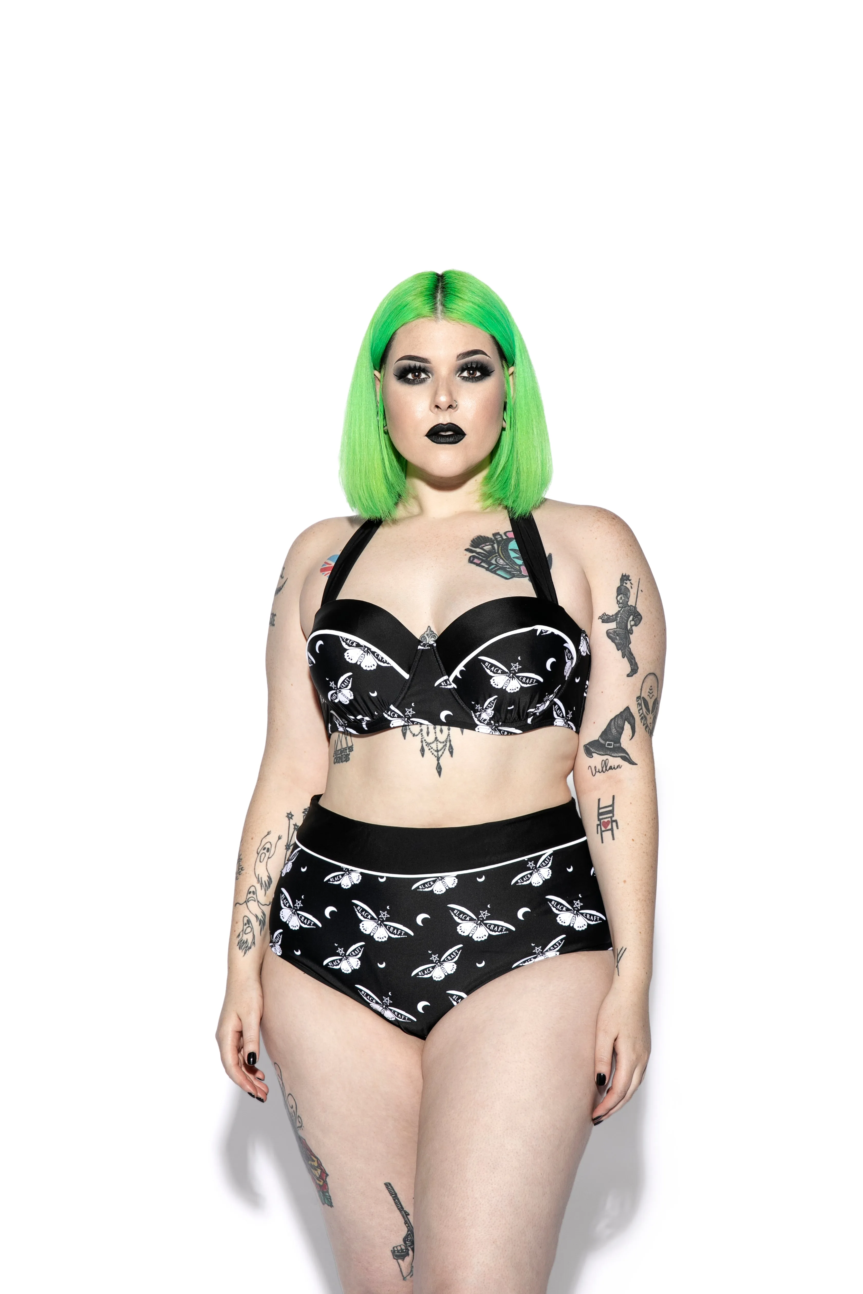 Death Moth High Waist Swim Bottom