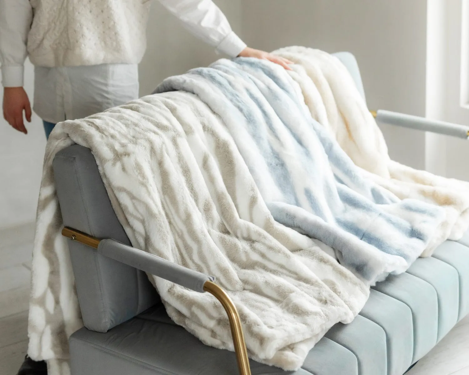 Denim and Cream Blanket