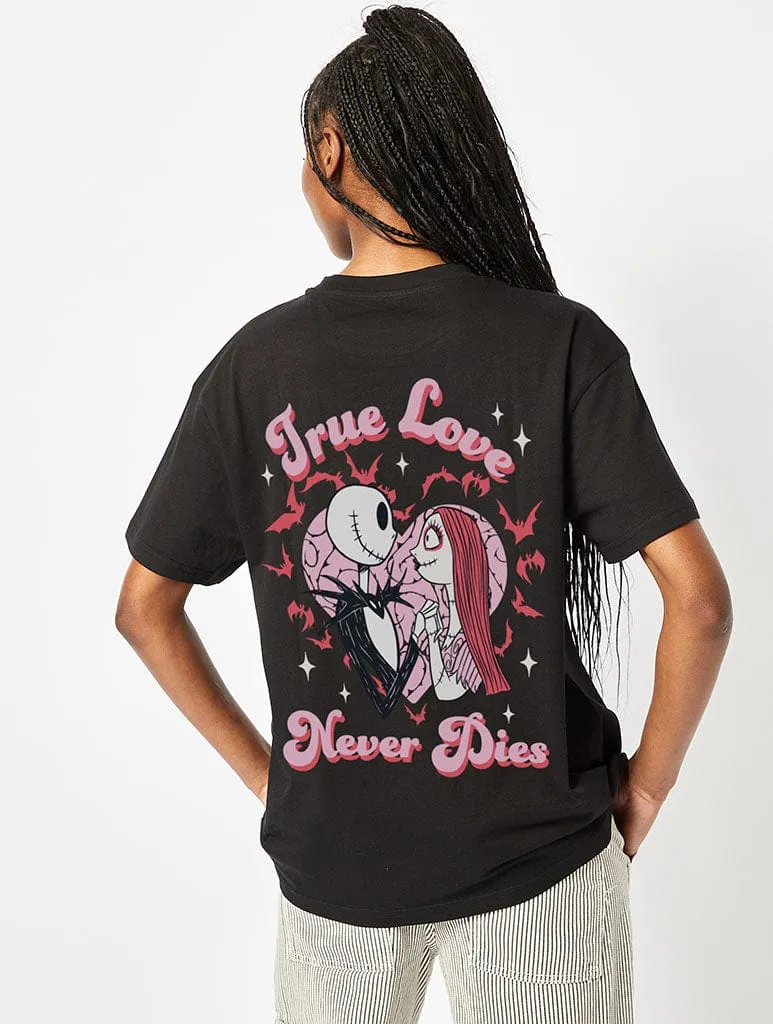 Disney Jack & Sally T-Shirt in Black