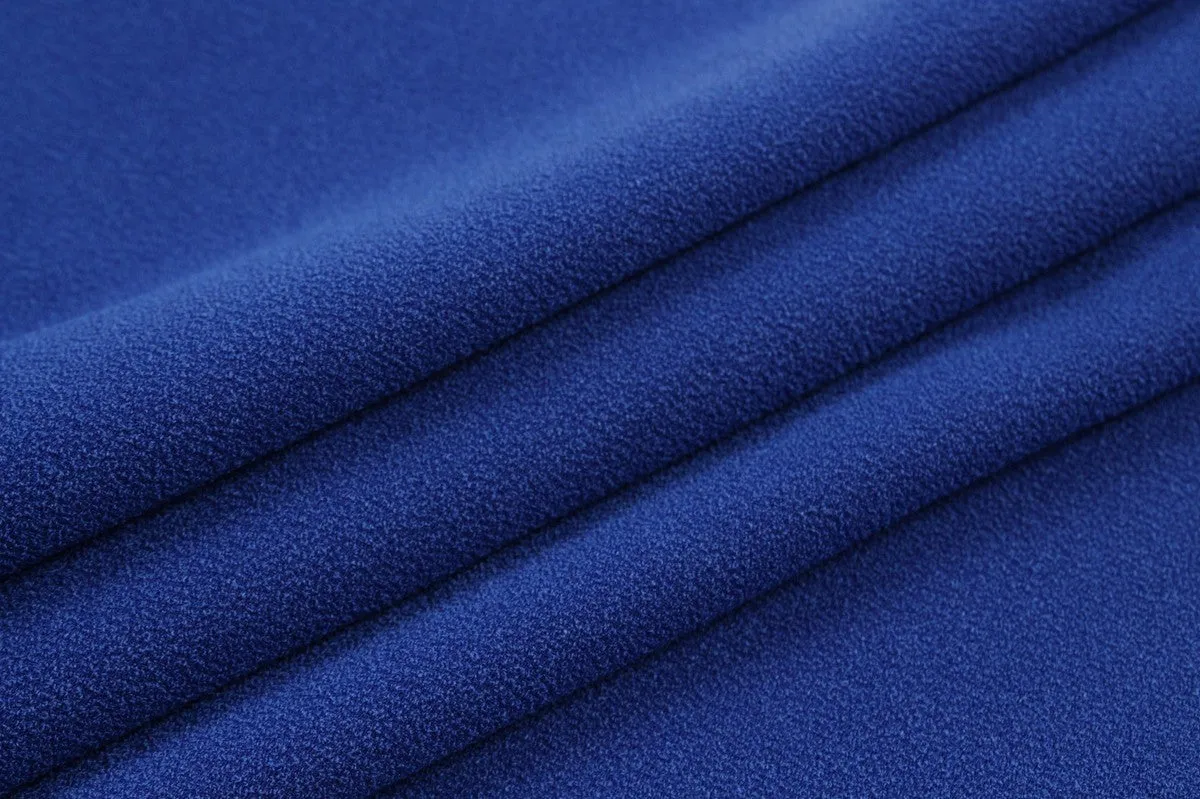 Double Crepe of Polyester and Acetate - Medium-weight - Blue