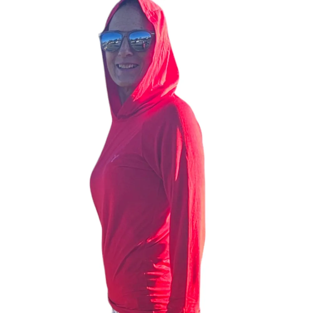 Eco Friendly Red Hoodie with UV 50 Protection