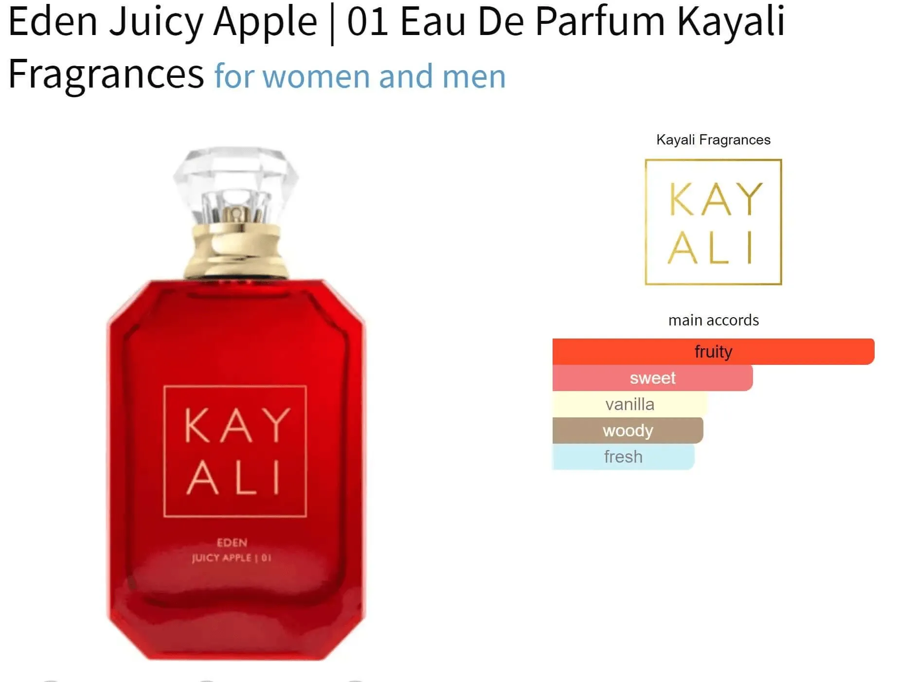 Eden Juicy Apple | 01 Eau De Parfum Kayali Fragrances for women and men Decant Fragrance Samples