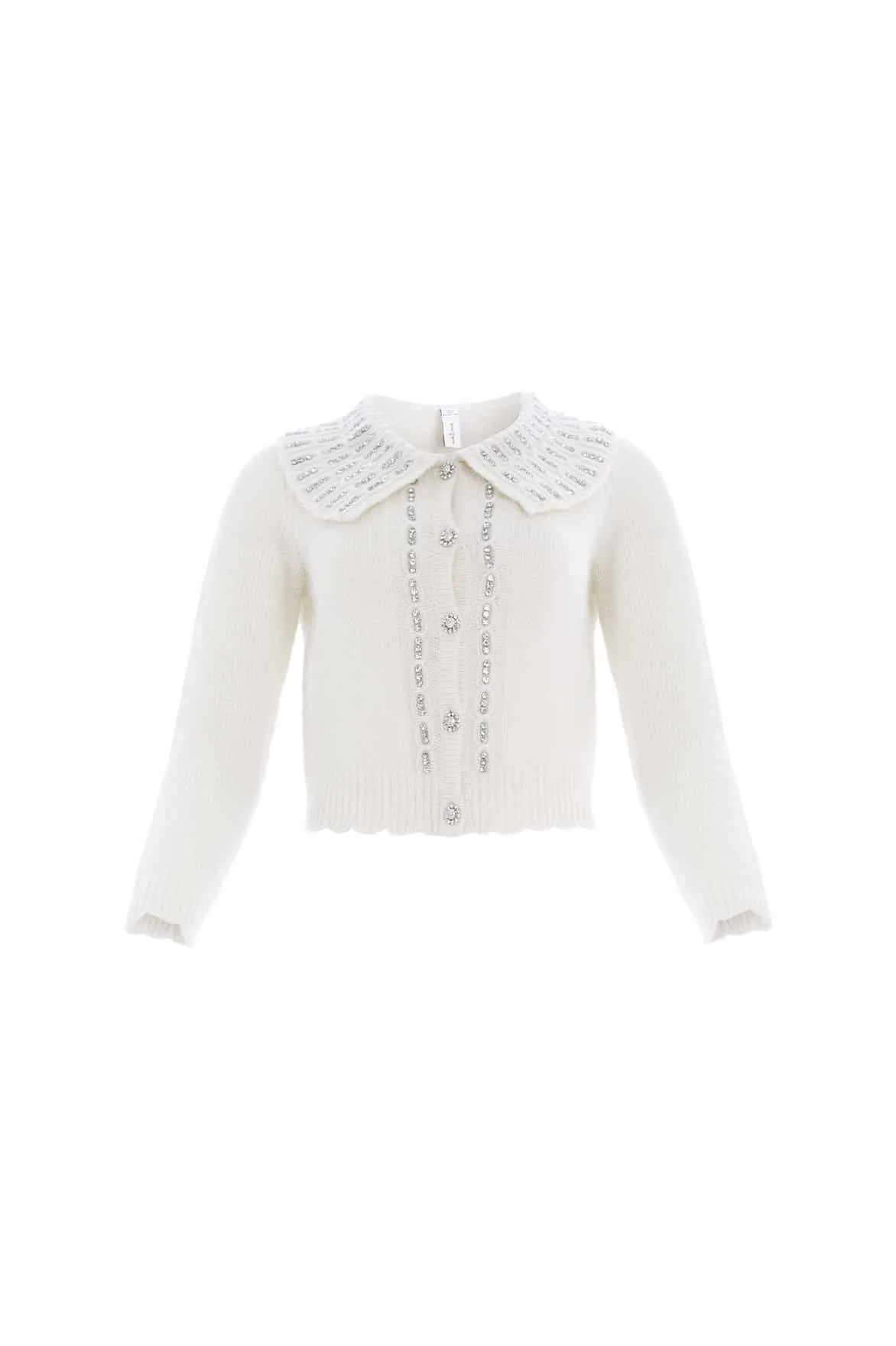 Embellished Collar Short Cardigan