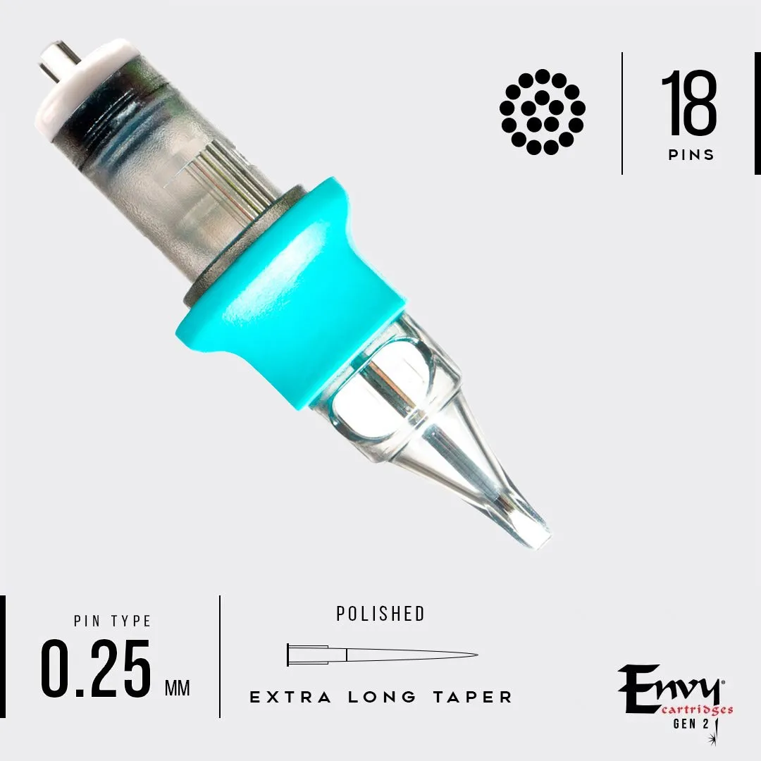 Envy Gen 2 Extra Long Taper Cartridges Round Liner - FINAL SALE