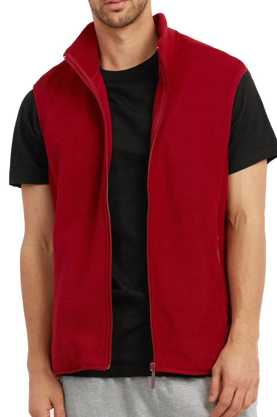 ET TU MEN'S POLAR FLEECE VEST (PF1500E_BURG)