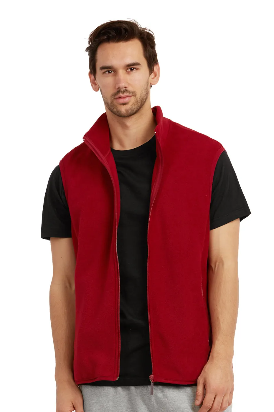 ET TU MEN'S POLAR FLEECE VEST (PF1500E_BURG)