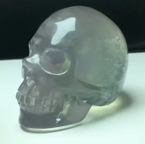 Exquisite fluorite gemstone carved Skull