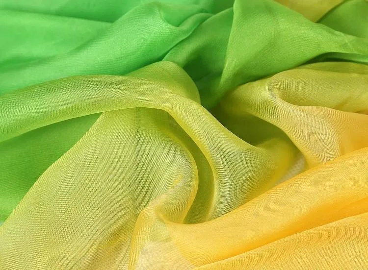 Extra Long Extra Wide Chiffon Scarf Beach Scarf Green and Yellow CHD311