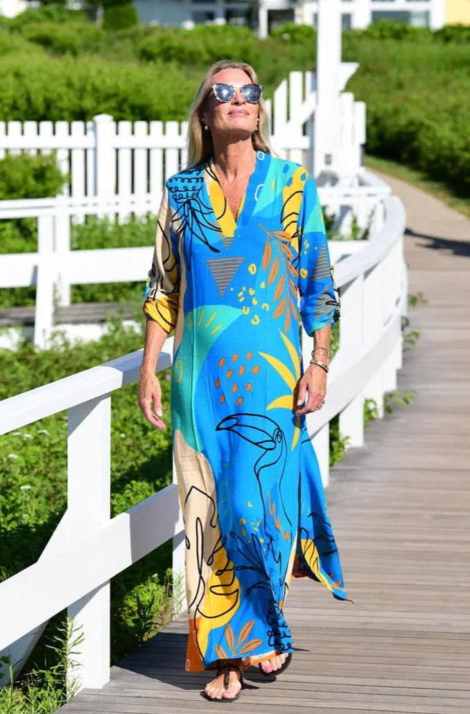 Exuma Kaftan / Blue Toucan