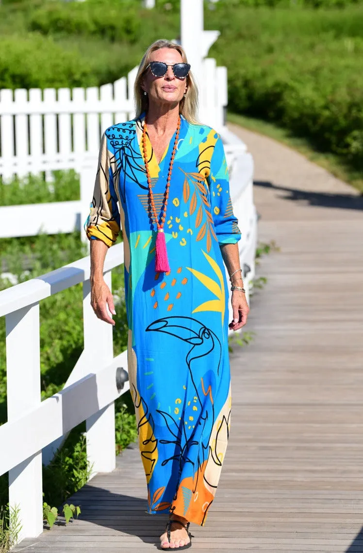 Exuma Kaftan / Blue Toucan